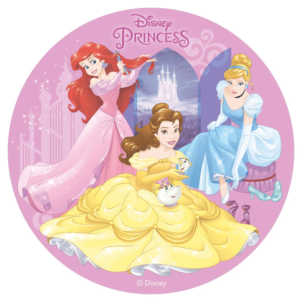 DISCO HÓSTIA PARA BOLOS PRINCESAS DISNEY 20 CM