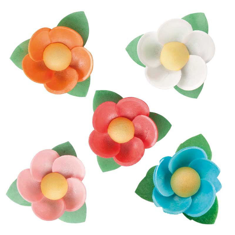 FLORES HÓSTIA COM FOLHA CORES SORTIDOS 4,5 CM