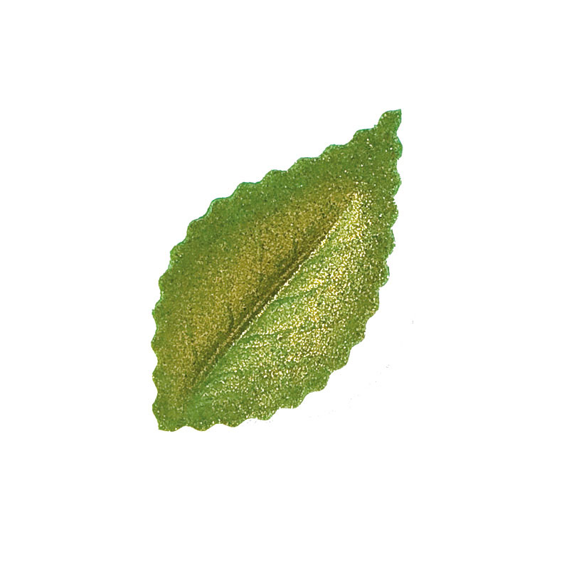 400 FOLHAS EM OBREIA VERDE METALIZADA 4,2 CM