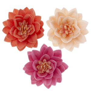 CAIXA DE 15 FLORES DE LÓTUS WAFER 3 CORES Ø 7CM