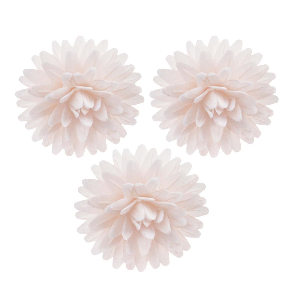 CAIXA DE 12 POMPONS WAFER BRANCO Ø 4.5CM