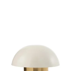 CANDEEIRO COGUMELO BRANCO/DOURADO