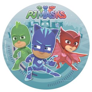 6 DISCOS HÓSTIA FOIL PARA BOLOS PJ MASKS 20 CM