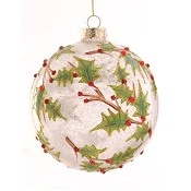BOLA DE NATAL VIDRO C/AZEVINHO