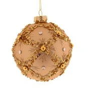 BOLA DE NATAL DOURADA C/BRILHANTES