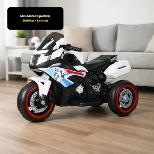 Mini Moto Esportiva Elétrica – Branca