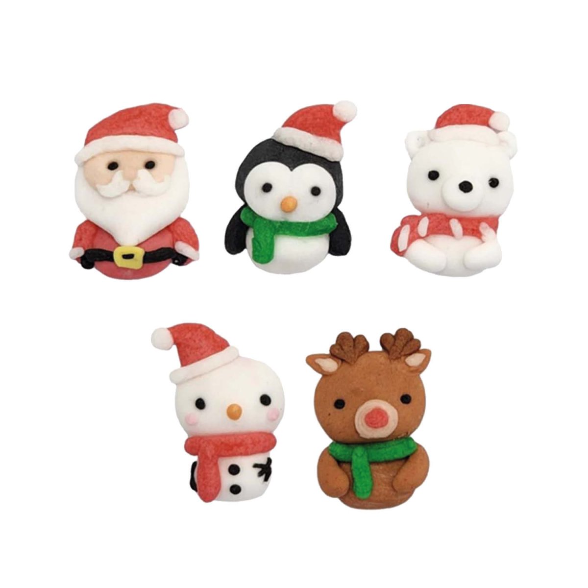 DECORAÇÃO DE AÇÚCAR 2D PAPAI NOEL Y AMIGOS 5 DESENHOS  3X3,5CM
