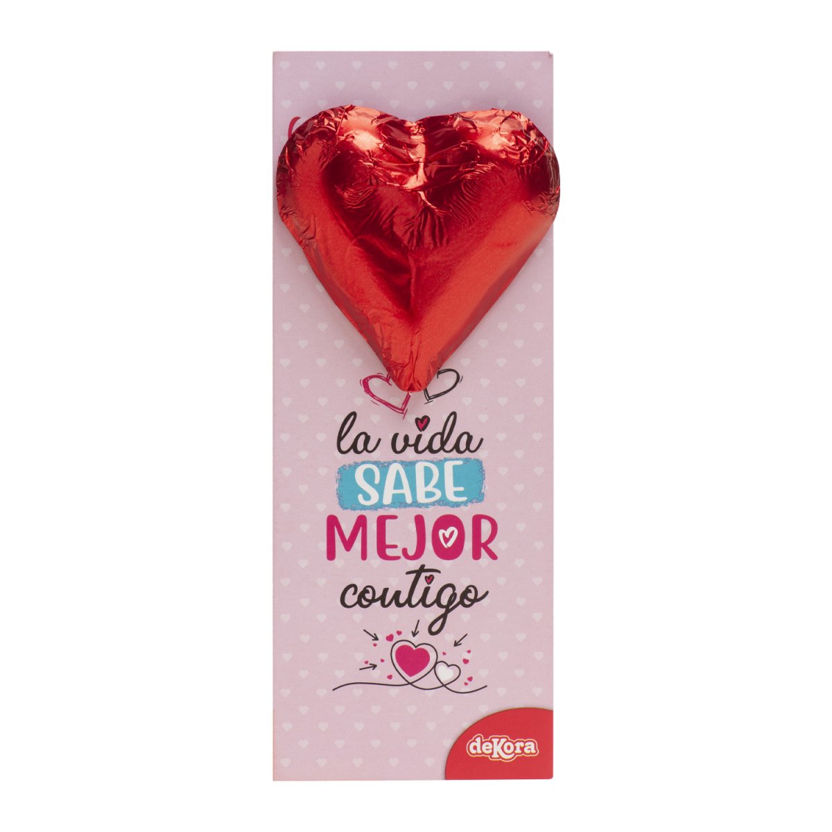 CORAÇÃO DE CHOCOLATE COM MARCADOR DE PÁGINA 25GR