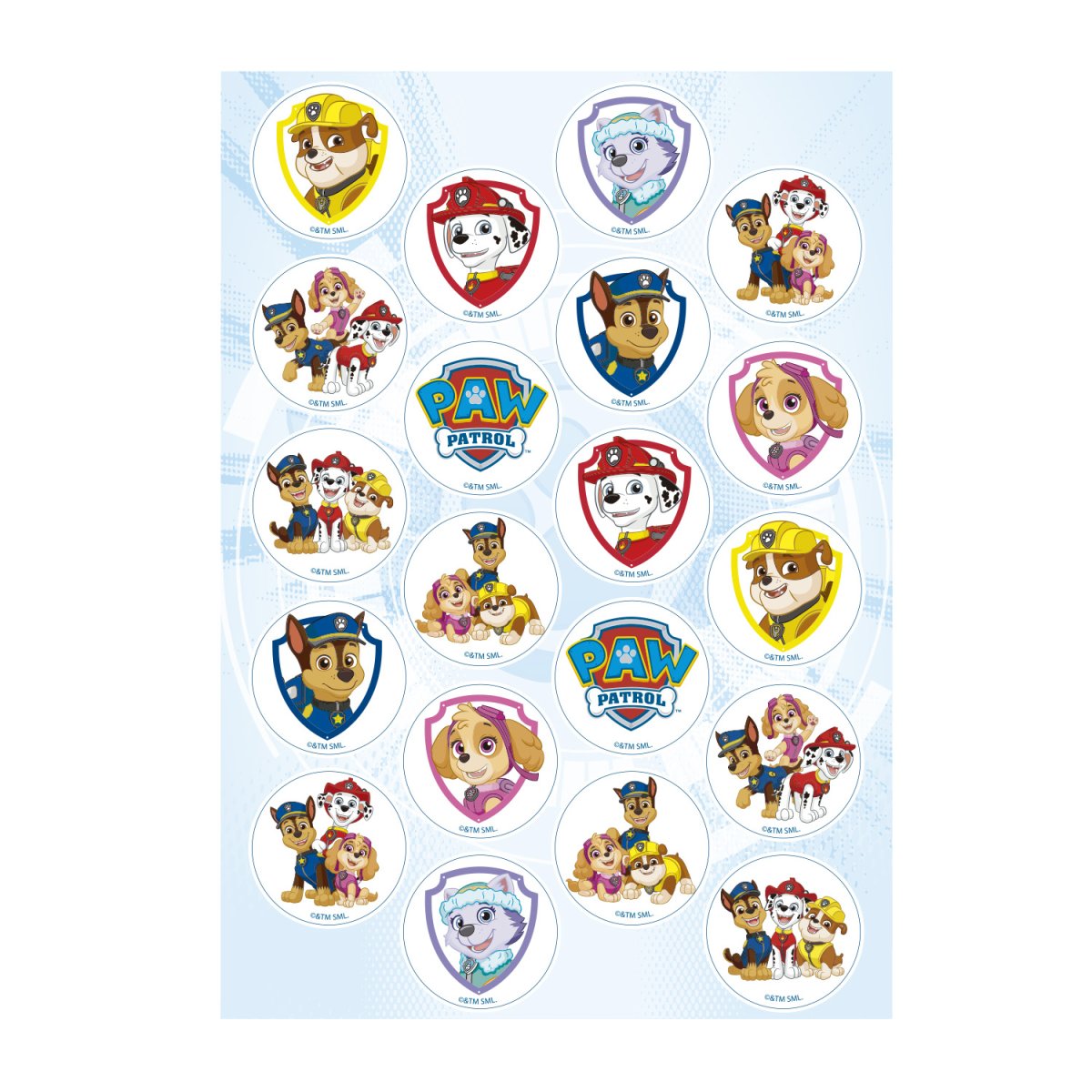 MINI DISCO COMESTÍVEL PAW PATROL Ø 3.4CM ZERO