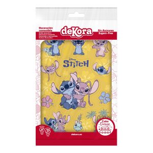 DECORAÇAO COMESTÍVEL PARA RECORTAR STITCH E ANGEL A5