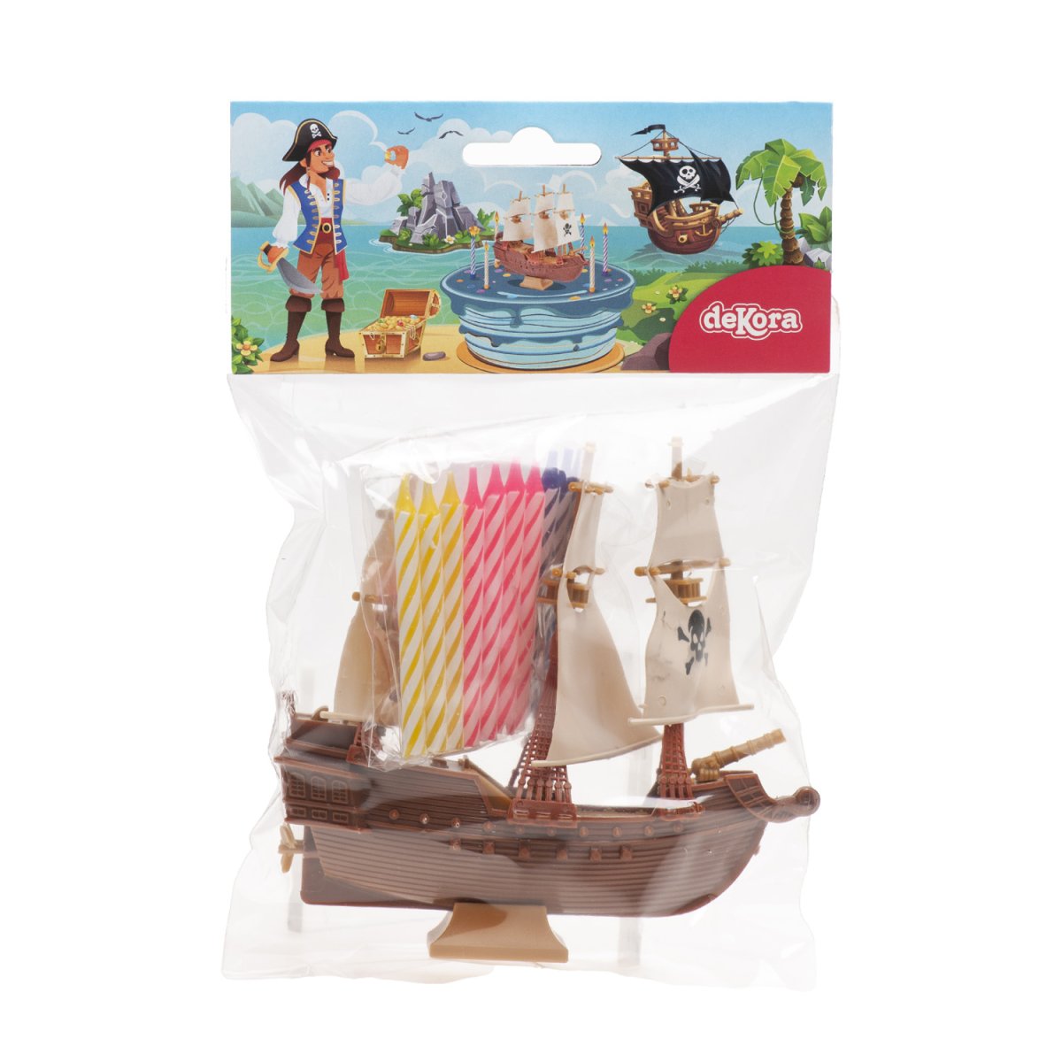 KIT PVC RETAIL PIRATAS COM 10 VELAS PARA DECORAR BOLOS