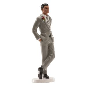 FIGURA HOMEM CASAMENTO “VESTIR CINZA” 16 CM