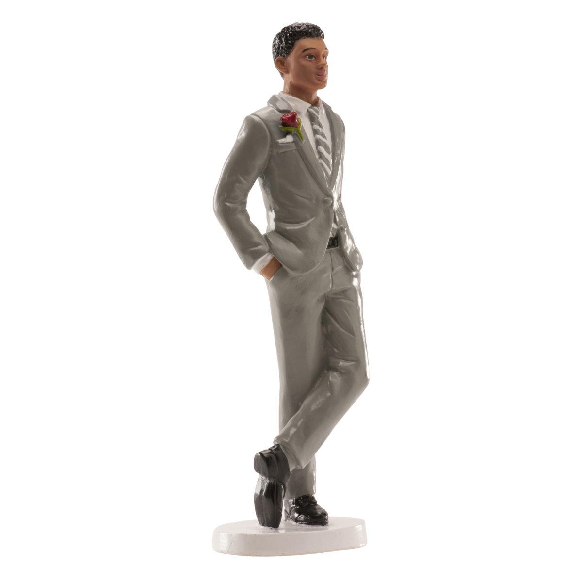 FIGURA HOMEM CASAMENTO “VESTIR CINZA” 16 CM