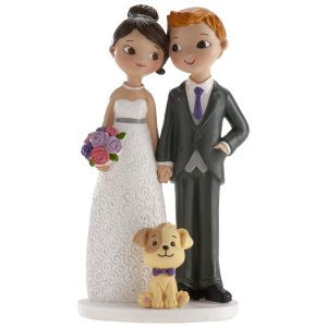 PARES DE CASAMENTO COM CÃO 16CM