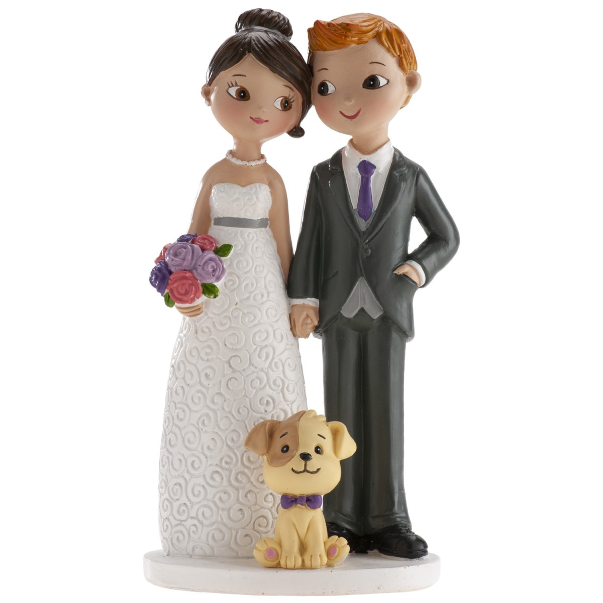 PARES DE CASAMENTO COM CÃO 16CM