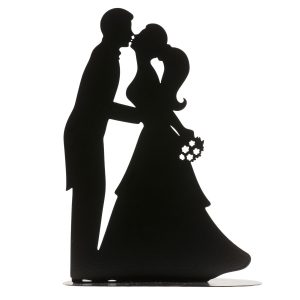 PARES DE CASAMENTO SE BEIJA DE METAL PETRO 18CM