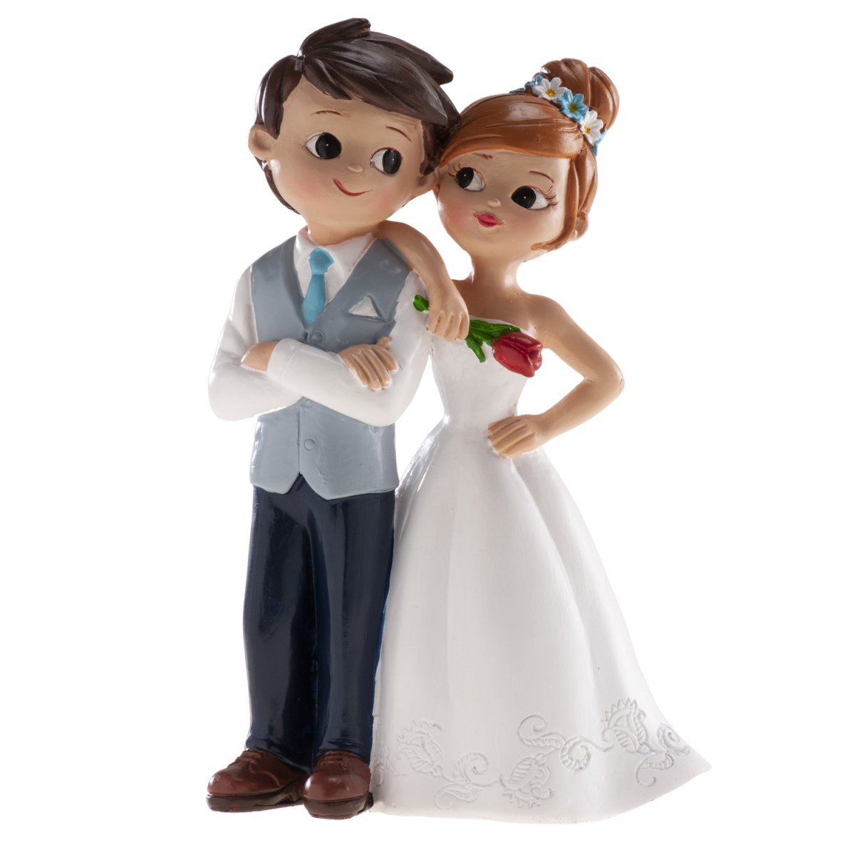 CASAL DE CASAMENTO COM FLOR 16CM