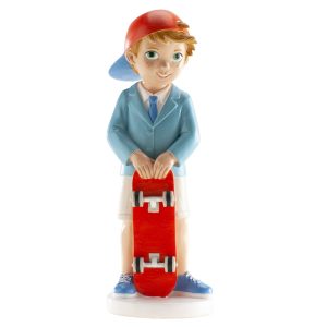 MENINO BOLO COMUNHÃO SKATE 16,3CM