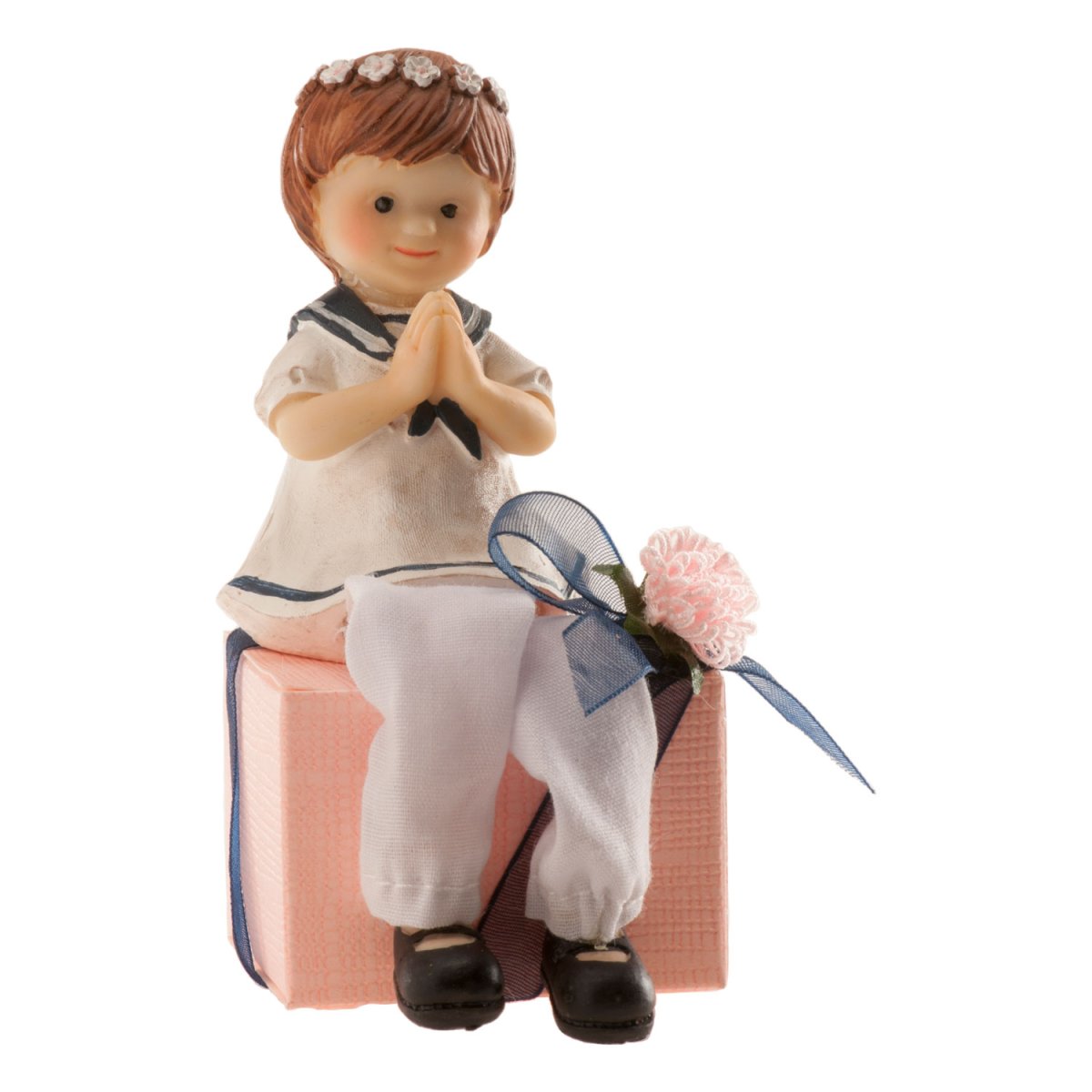 NINA COMUNION EN CAJA ROSA 11 cm