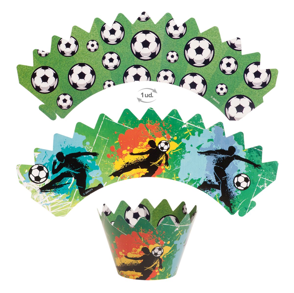 CAPSULAS CUPCAKE CON TOPPERS FUTEBOL