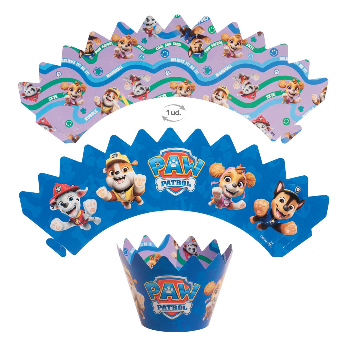 CAPSULAS CUPCAKE CON TOPPERS PAW PATROL 12 UNIDADES
