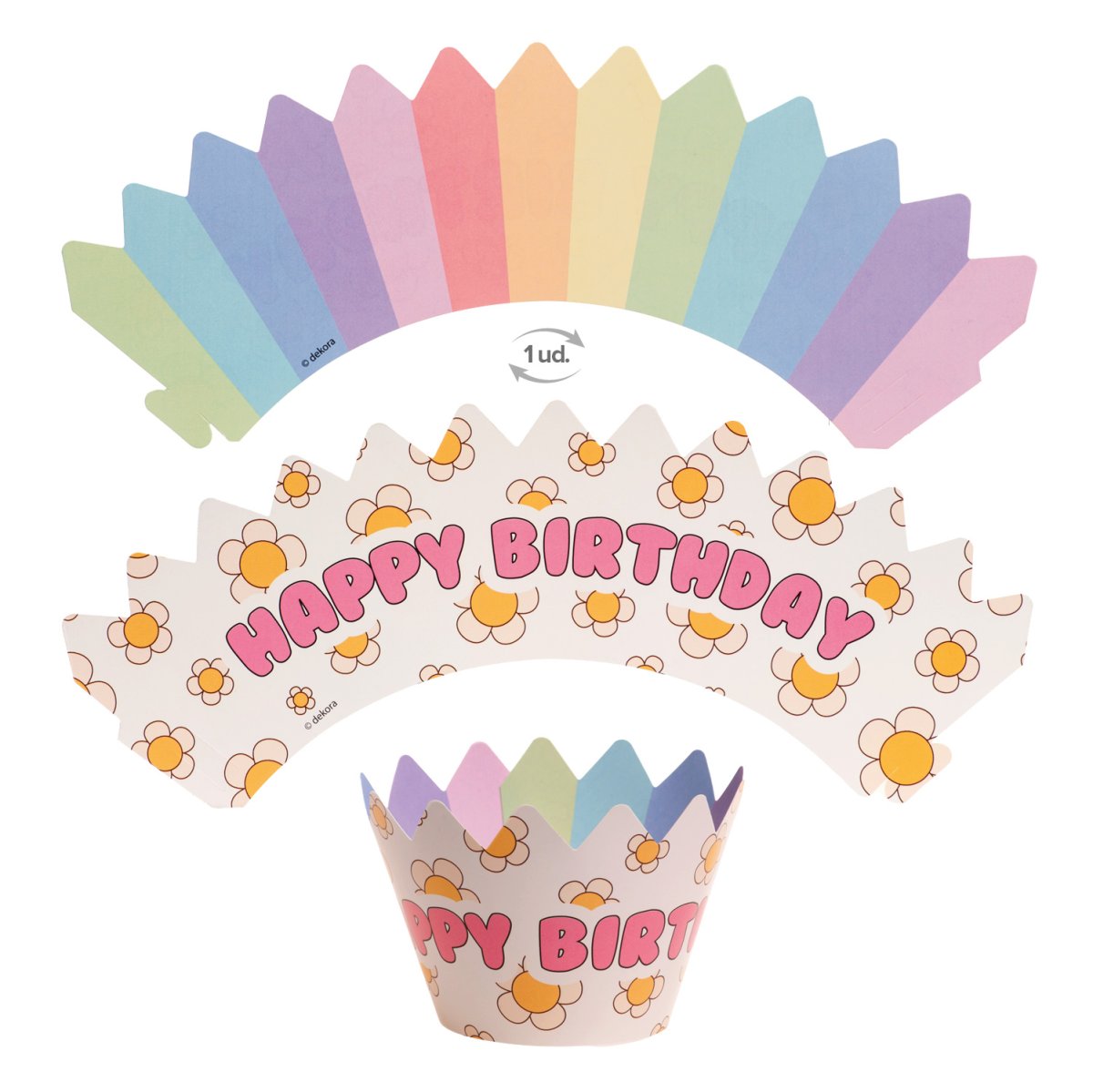 CAPSULAS CUPCAKE CON TOPPERS FELIZ ANIVERSÁRIO