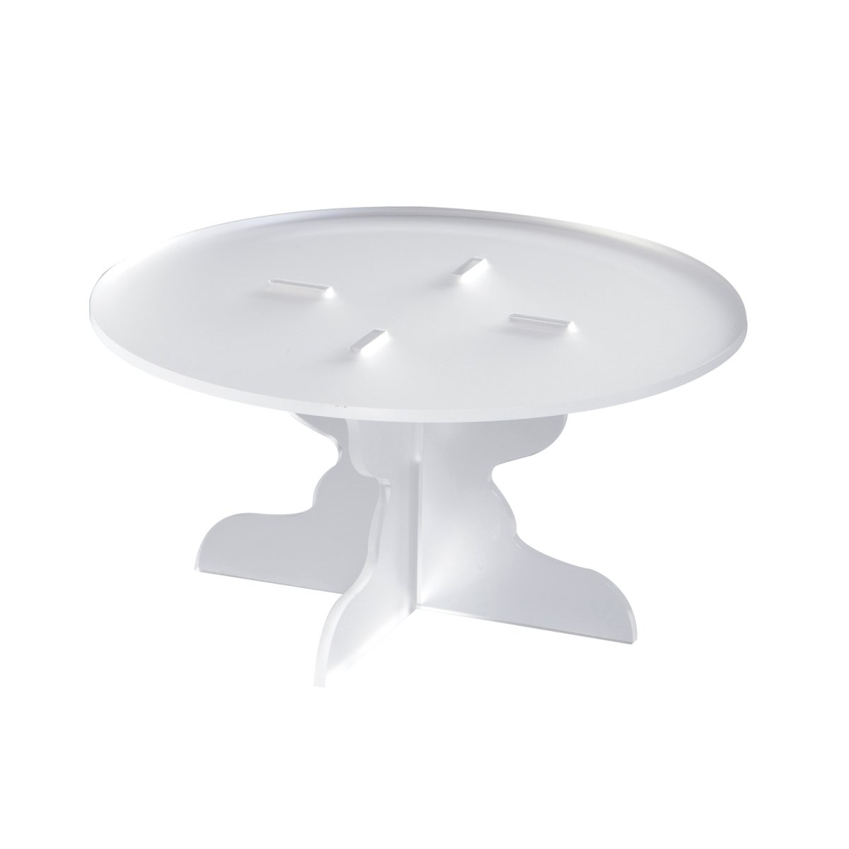 MINI EXPOSITOR PLEXIGLAS BRANCO Ø 210MM H 103MM