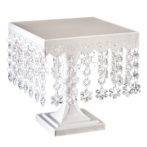 SUPORTE QUADRADO COM DIAMANTES 21 CM