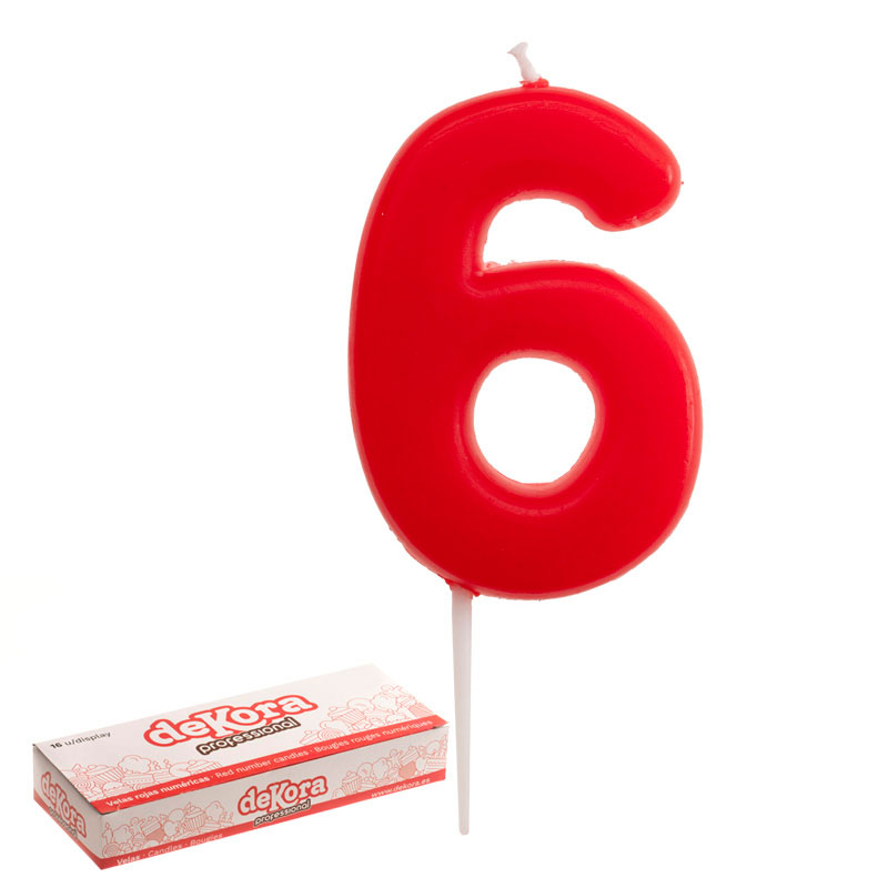 16 VELAS ANIVERSÁRIO NÚMERO 6 GLOBER 5,5 CM