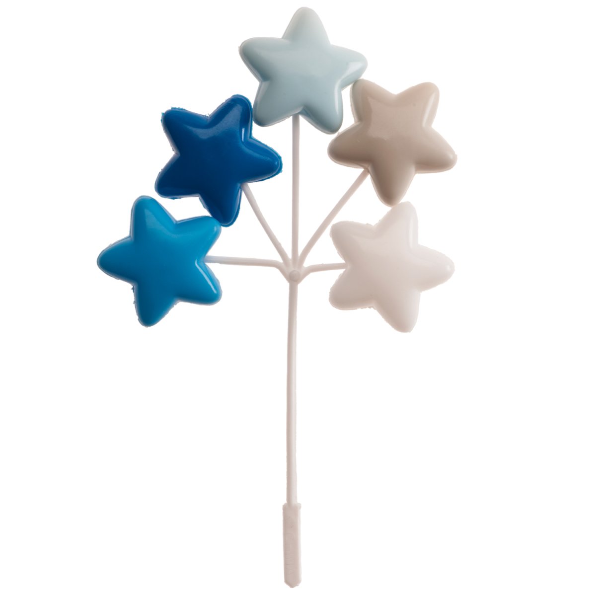 SET PLÁSTICO GLOBOS E ESTRELAS AZUIS 17CM