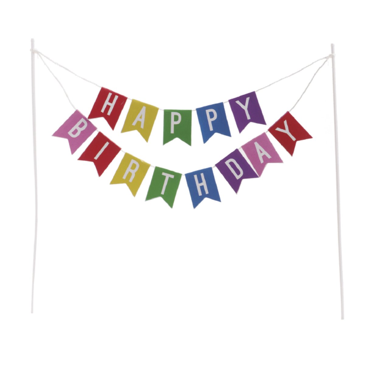 CAKE TOPPER BANDEIRA HAPPY BIRTHDAY