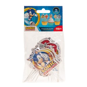 CAKE TOPPERS PAPEL SONIC 16 UNID