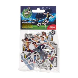 CAKE TOPPERS PAPEL FUETBOL 16 UNIDADES