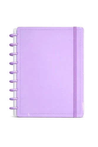 Caderno Inteligente Disco Grande G 60 Folhas Reposicionáveis Capa Dura Lilás Elástico Disko