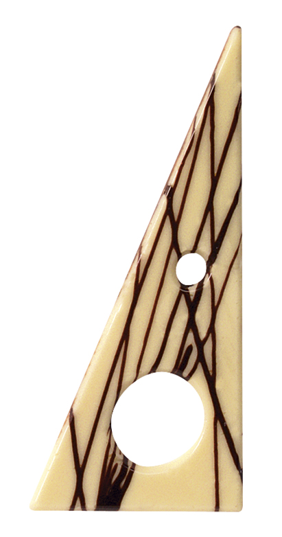 TRIÂNGULO CHOCOLATE BRANCO C/ RISCAS PRETAS