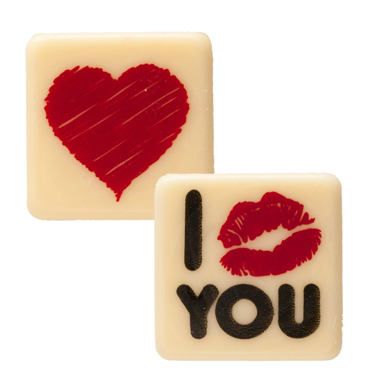 I LOVE YOU CHOCOLATE BRANCO 29 x 29 mm