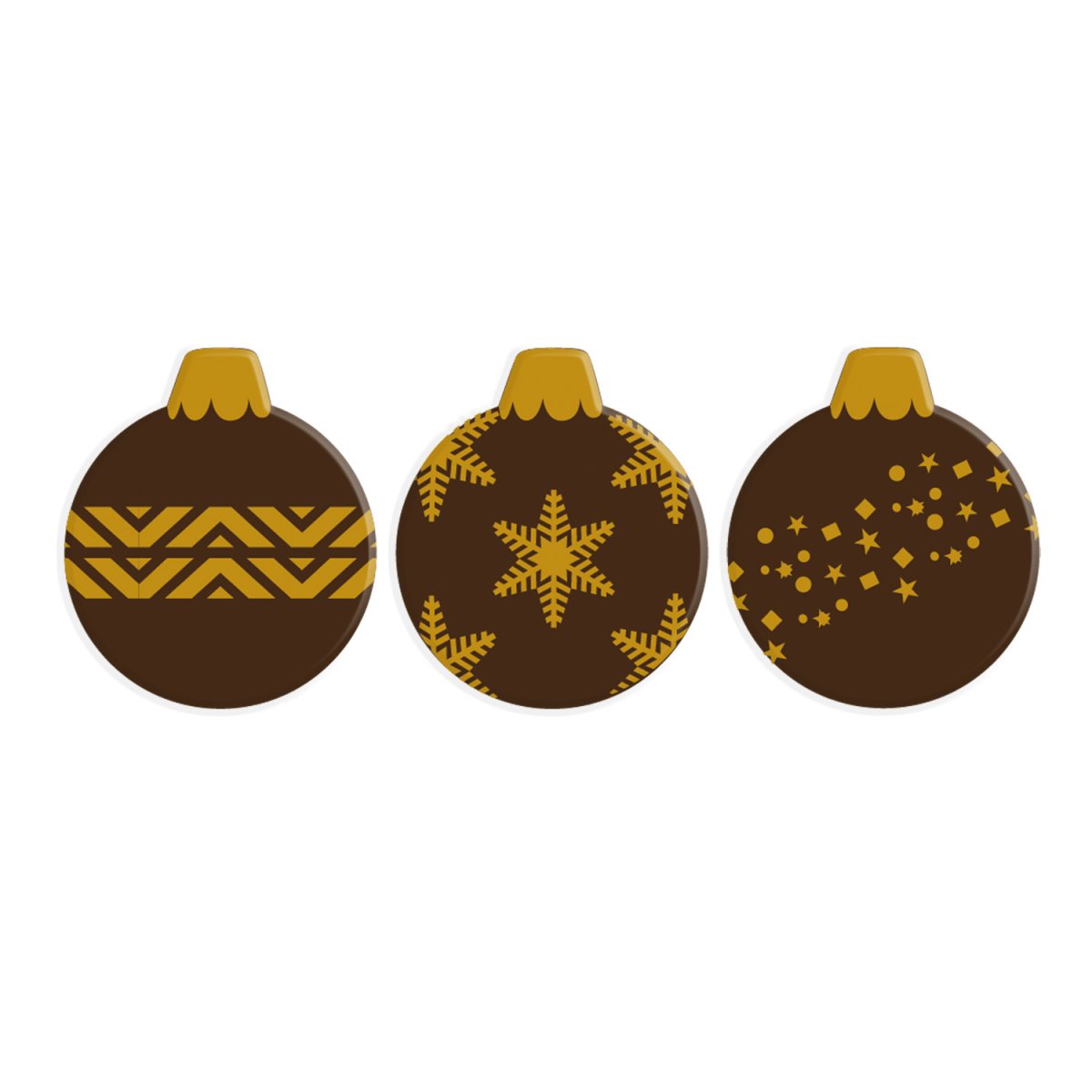 DECORACION CHOCO BLANCO SURTIDO BOLAS NAVIDAD 3 MOD 40UDS