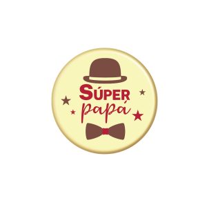 PLACA CHOCOLATE BRANCO SÚPER PAPÁ Ø 39MM