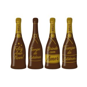 LETREIRO CHOCOLATE NEGRO SORTIDO CAVA FELIZ ANO NOVO 4 MODELOS 48 UNIDADES