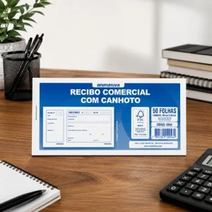 Bloco Controle  de Recibo 50 Folhas -Azul