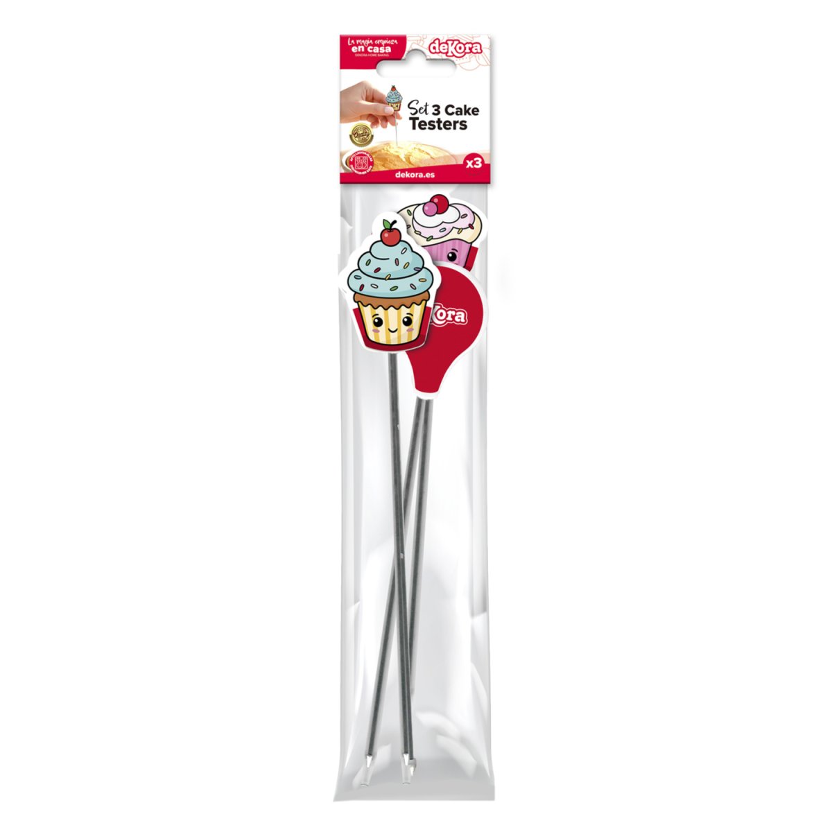 PACK 3 CAKE TESTERS AÇO INOXIDÁVEL- DEKORA HOME BAKING