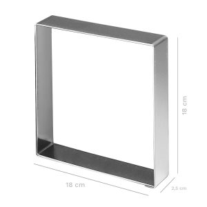 FORMA SQUARE INOX 18X18CM H 2,5CM