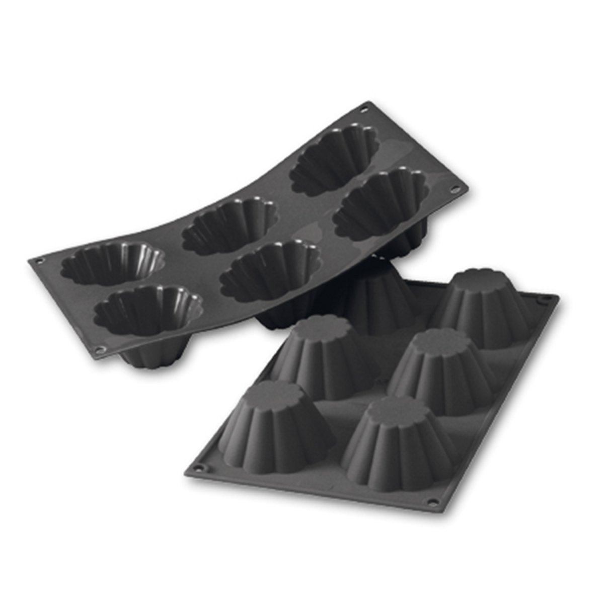 FORMA EM SILICONE PARA 6 BRIOCHES Ø 79 MM H 37 MM