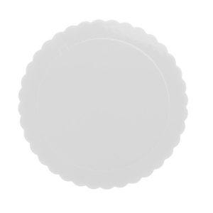 PRATO PARA BOLO REDONDO BRANCO ONDULADO 3 MM 30CM