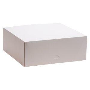 CAIXA PARA BOLOS EM CARTÃO BRANCO 32X32X10CM