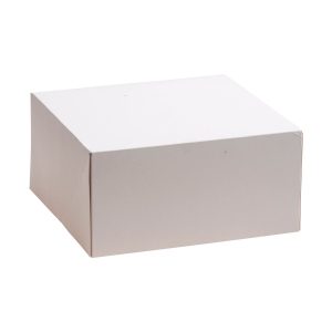 CAIXA PARA BOLOS EM CARTÃO BRANCO  26X26X13CM