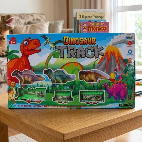 Brinquedo Trem Elétrico Locomotivo Trilho Dos Dinossauros