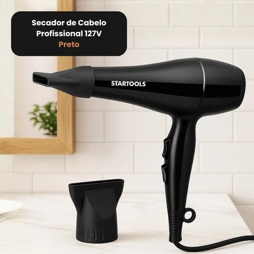 Secador de Cabelo Profissional 1800W 127V – Preta