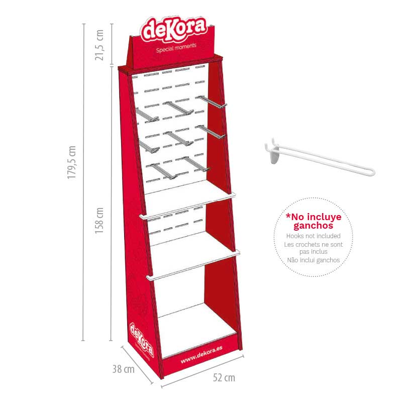 EXPOSITOR RETAIL SEM GANCHOS 584 x 384 x 138 MM