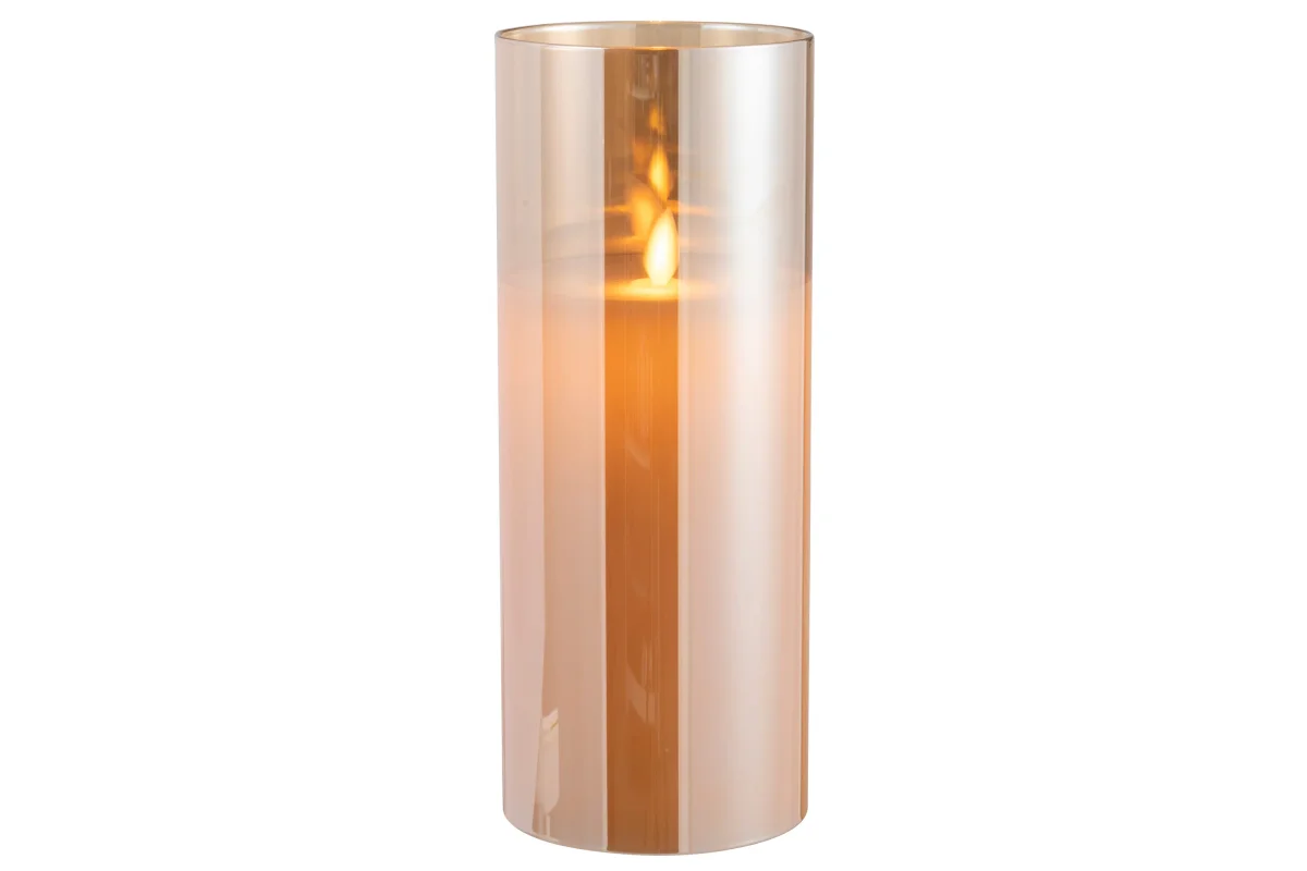 VELA LED VIDRO DOURADO